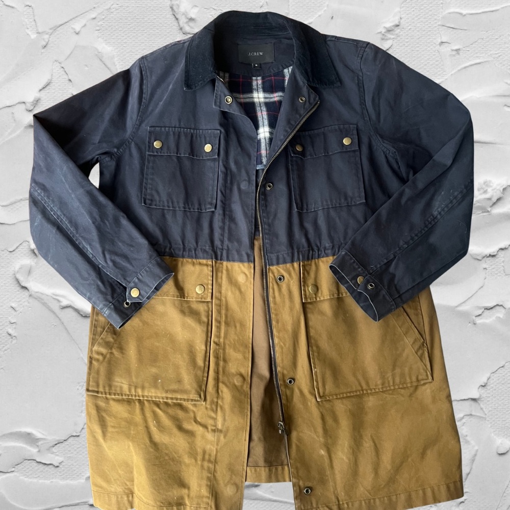 J. Crew Waxed Cotton Two-Tone Chore Coat